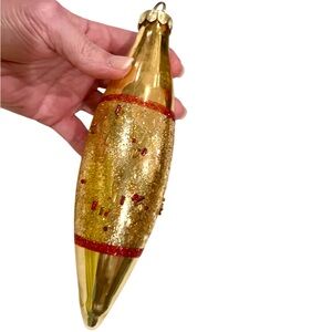 Giant Gold and Red Glass Vintage Ornament